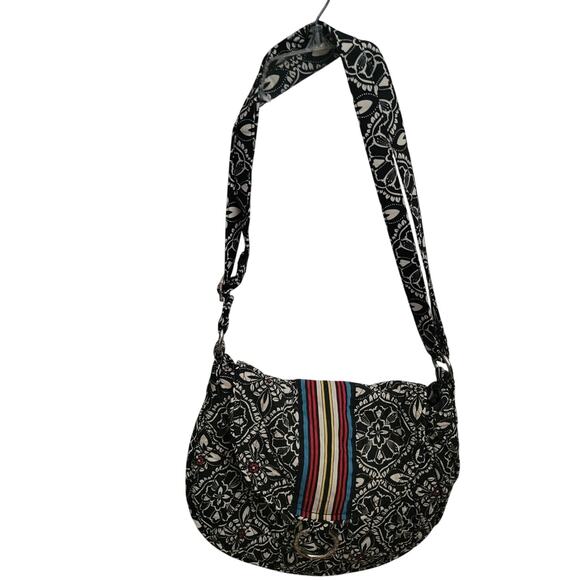 Vera Bradley Barcelona Retired Crossbody Purse Tote Medium Saddle Bag Style Goth - Picture 1 of 9
